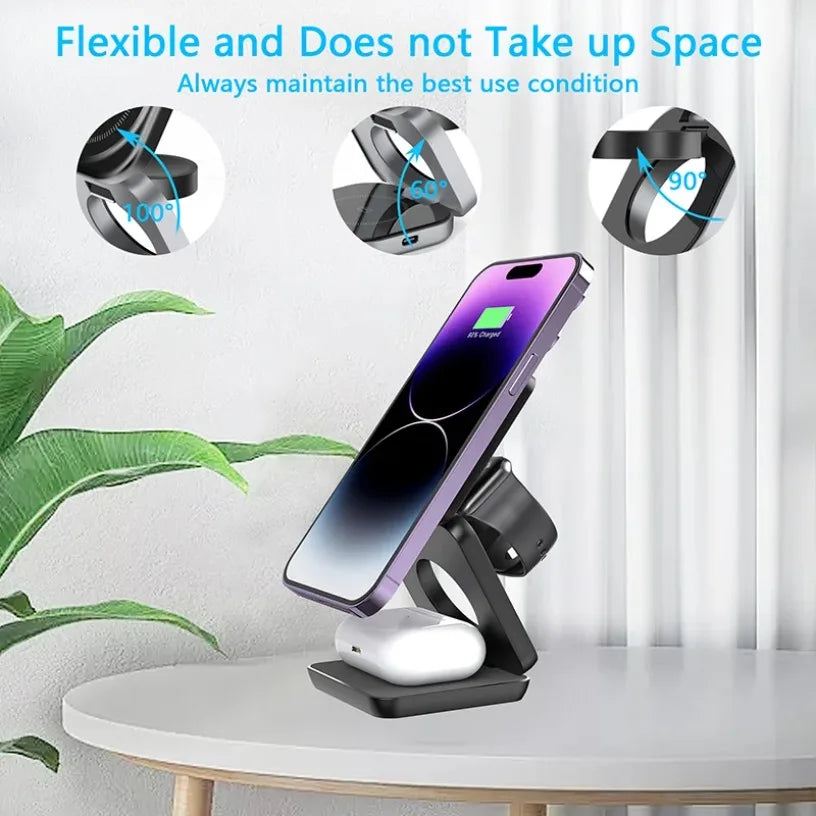 3-in-1 Magnetic Charging Holder for iPhone & Apple Watch