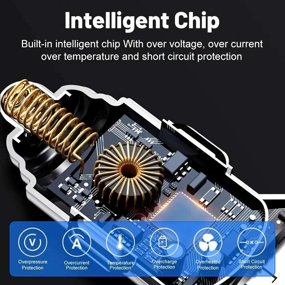 6-in-1 Auto-Schnellladegerät mit Spannungsmonitor