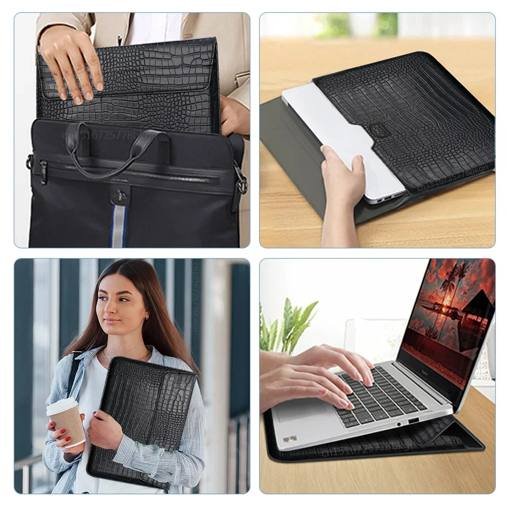 Krokodil-Leder Laptop Sleeve MacBook