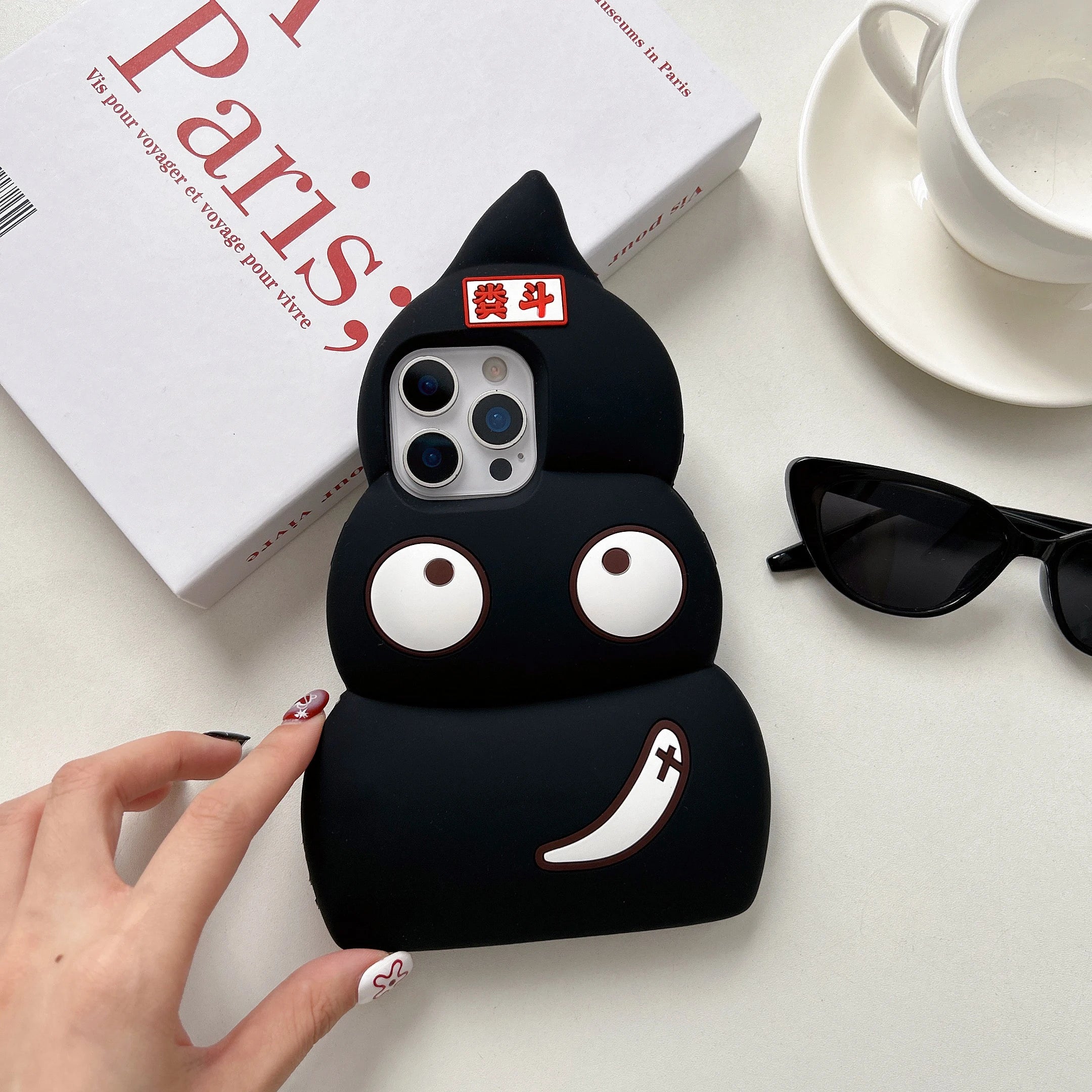 3D Poop Cartoon iPhone Case, Silicone, Funny, Soft