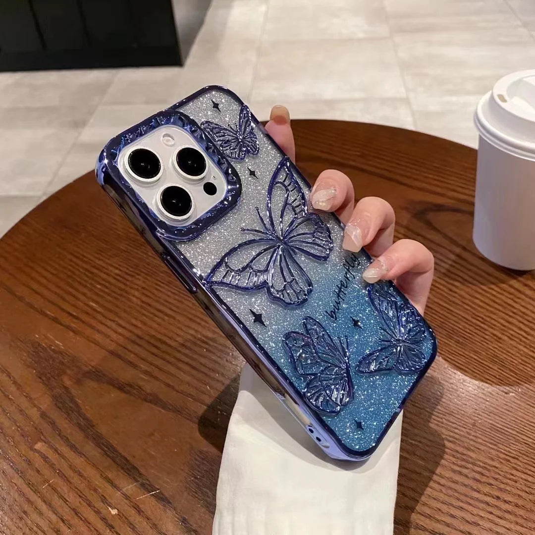 3D Bling Glitzer Schmetterling Hülle für iPhone 17
