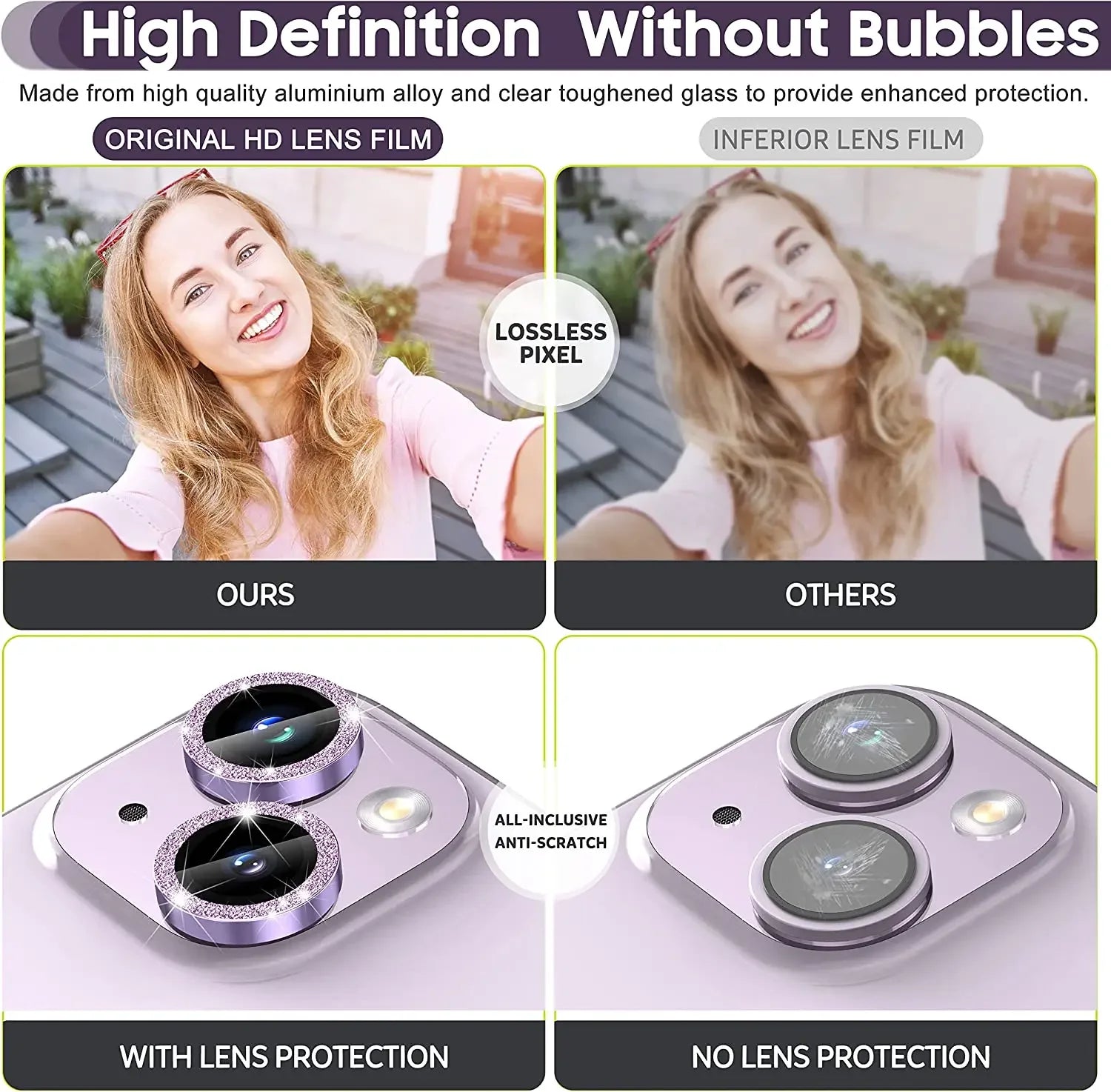 Glitzer Diamant Kamera Schutzglas für iPhone 17 Pro Max