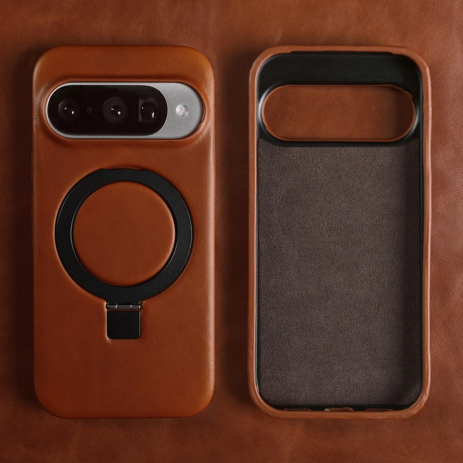 Luxus Lederhülle mit Magnethalter für Google Pixel 10