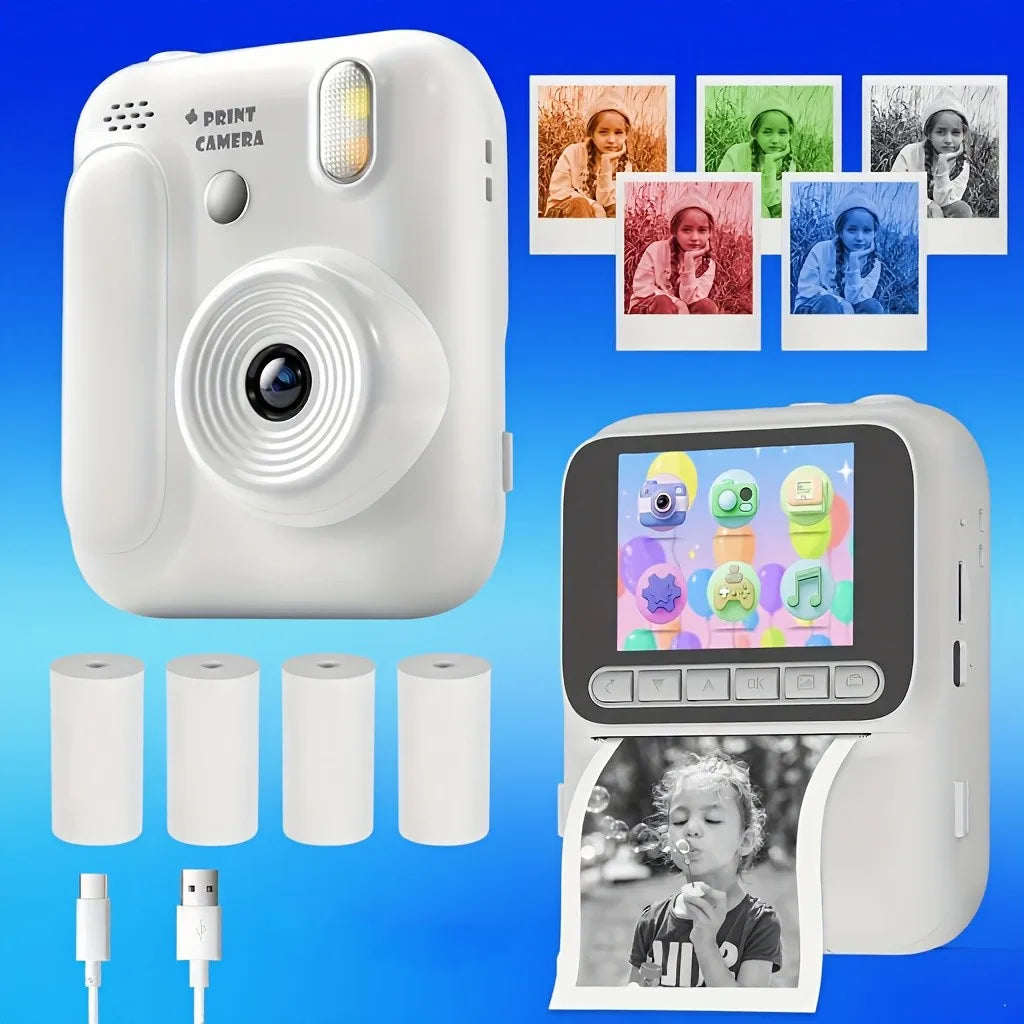 Kinder Sofortbildkamera mit Farbdruck & 32GB Speicher