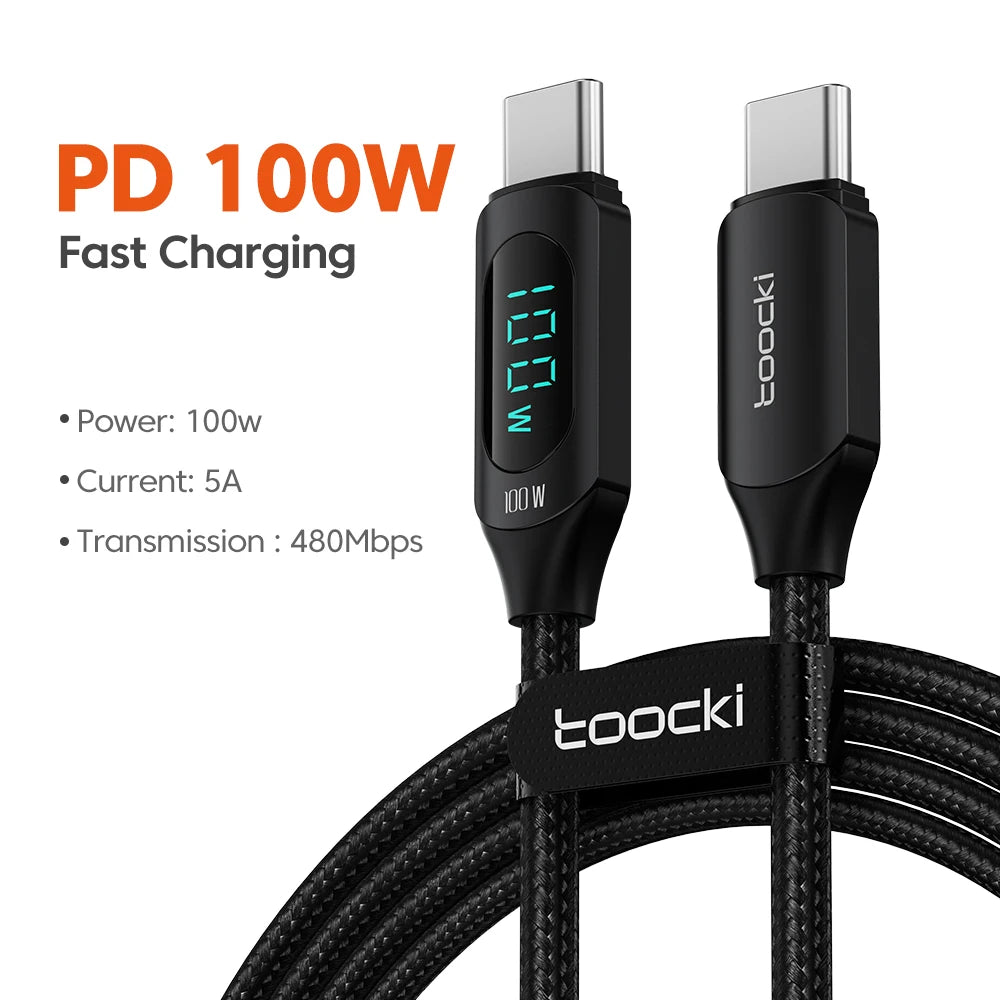 Toocki 100W USB-C PD Schnellladekabel