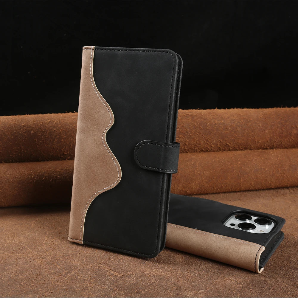 Luxus Leder Brieftaschenhülle für iPhone 17