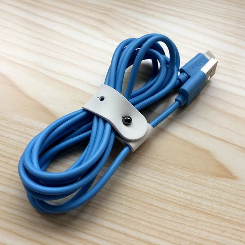 Leder Kabelaufwickler – Wiederverwendbarer Kabelhalter