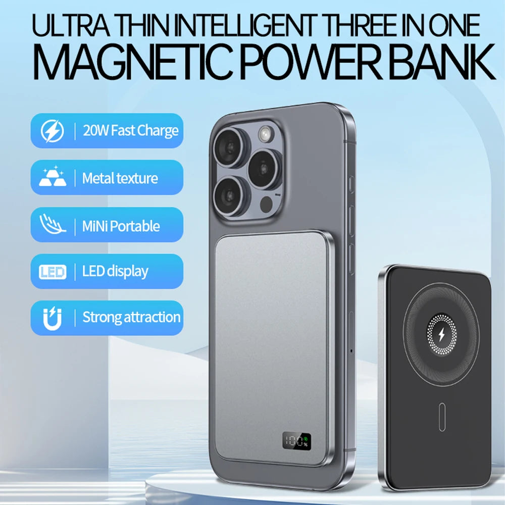 3-in-1 Magnetische Powerbank 20W