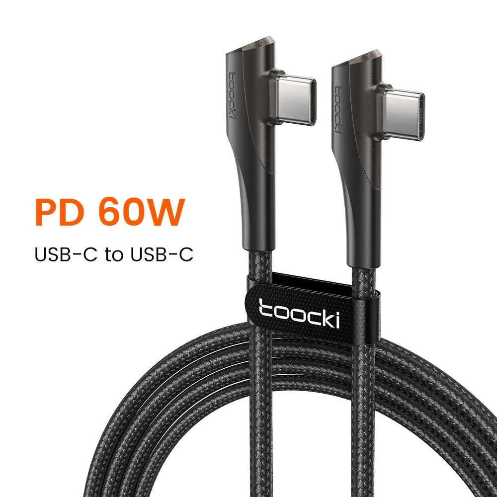 60W/100W USB-C 90° Dual Kabel