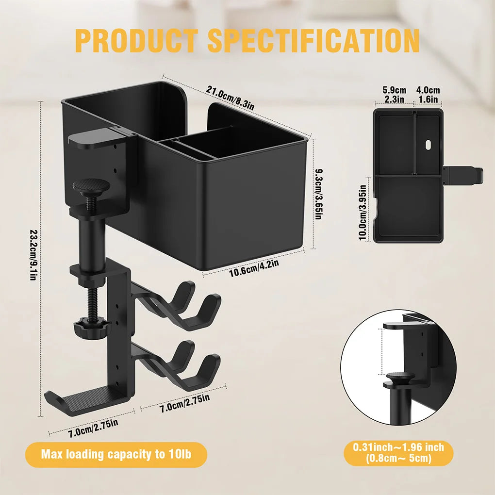 Multifunctional 5-in-1 desk mount for gaming