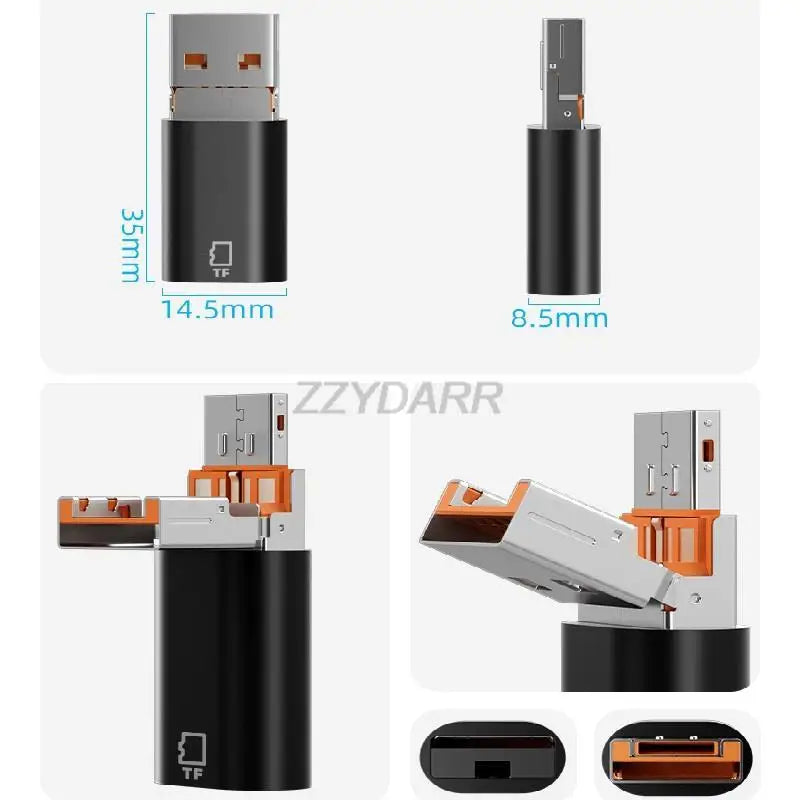 USB Micro SD Kartenleser für iPhone & Typ C Geräte