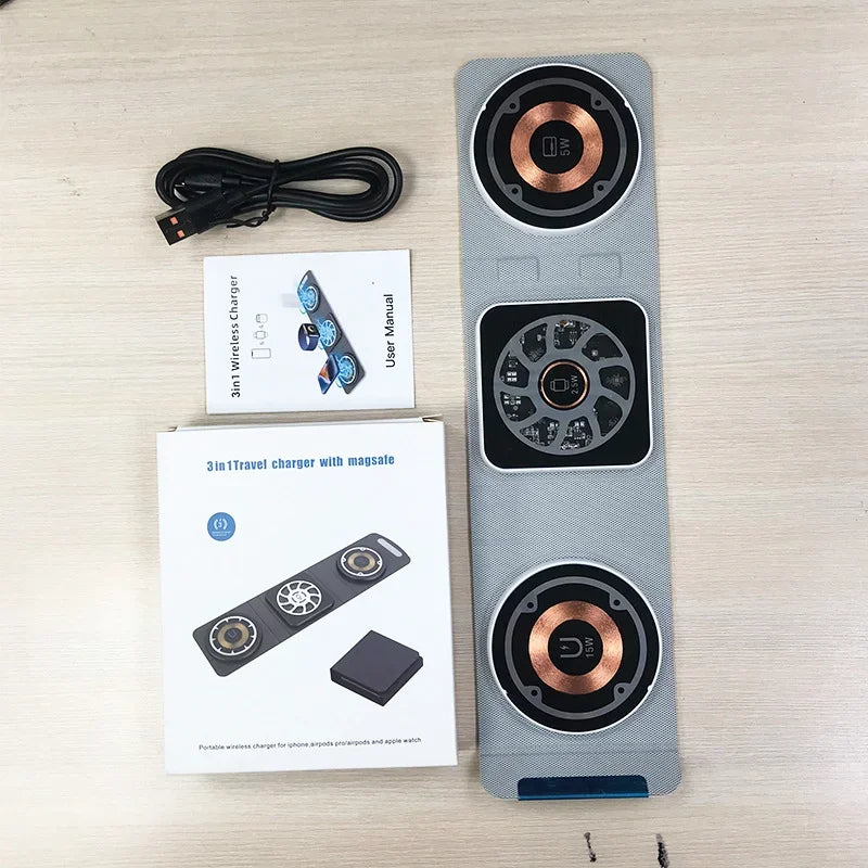 15W 3-in-1 Magnetische Faltbare Powerbank