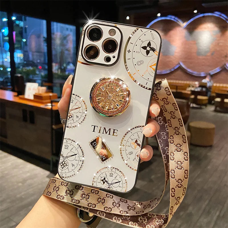 Luxus Glitter Diamant Ringhalter Hülle für iPhone 17