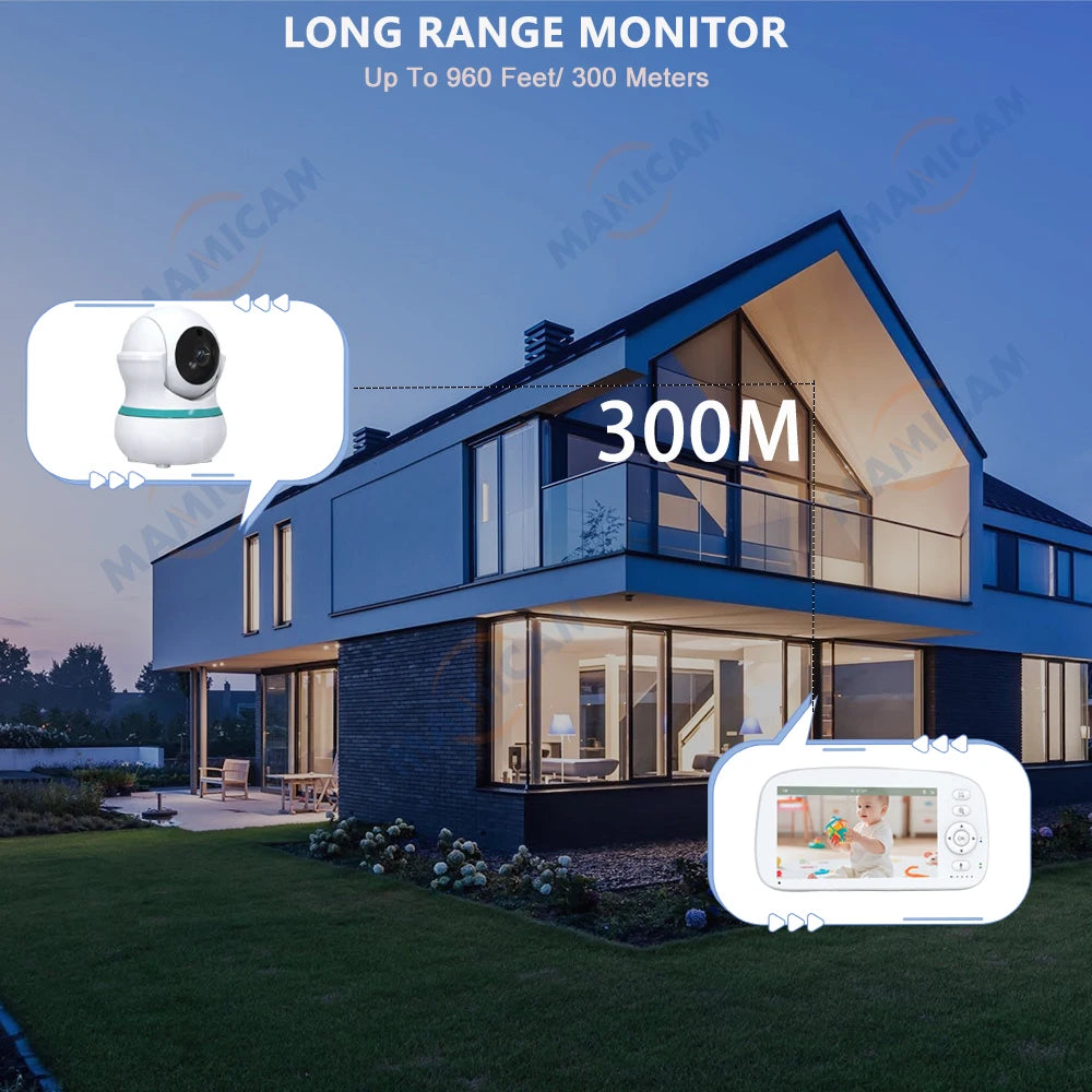 5-Zoll Babyphone mit PTZ Kamera und Temperatur