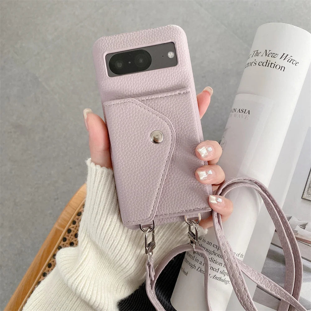Crossbody Lederhülle für Google Pixel 8 Pro