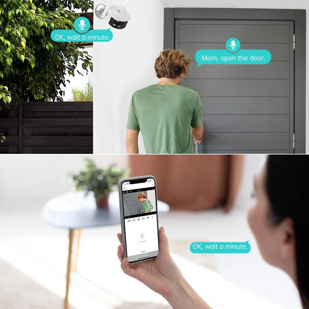 8MP 4K Dual-Lens Ultra Wide Angle IP Camera with AI