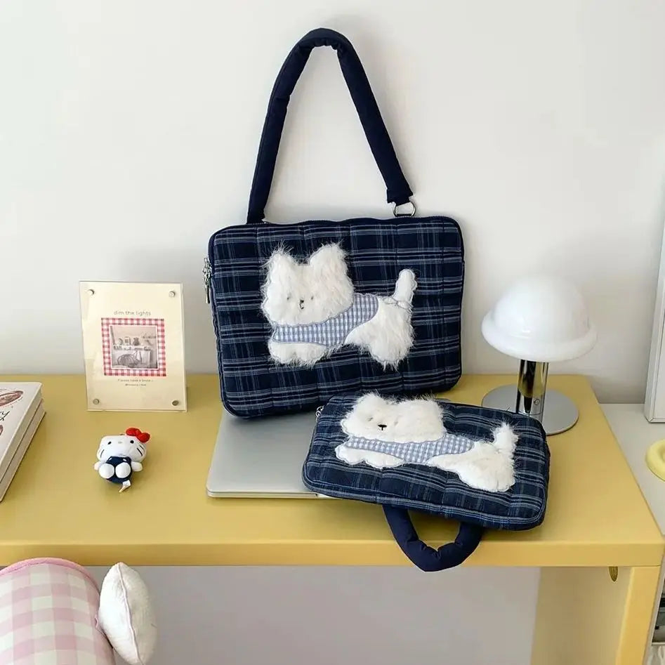 Süße koreanische Laptop-Umhängetasche 13–15,6 Zoll