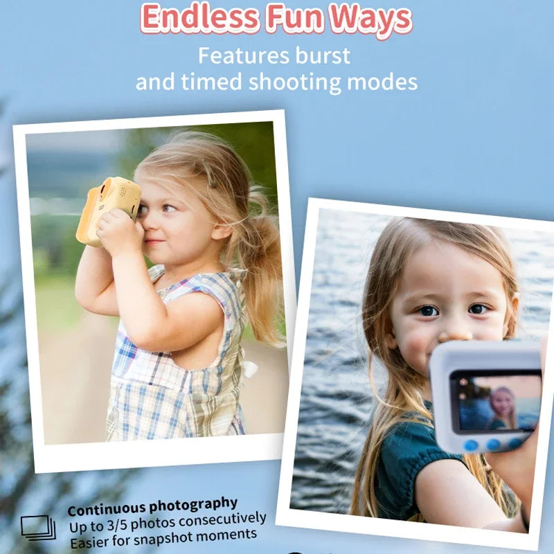 Kinder Digitalkamera Sofortdruck 1080P HD Mini Video Spielzeug