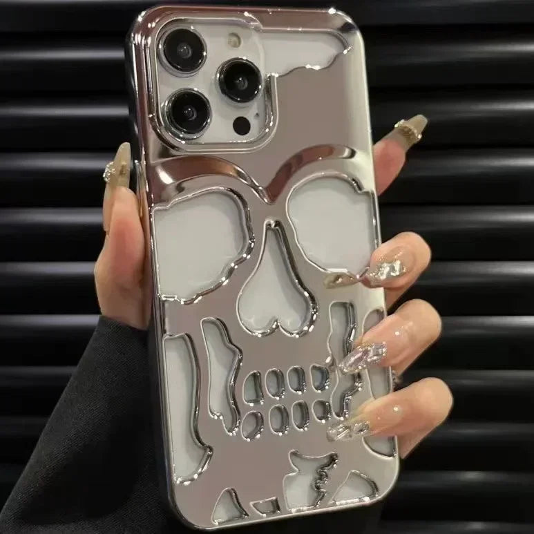 3D Matte Metallic Totenkopf Handyhülle iPhone