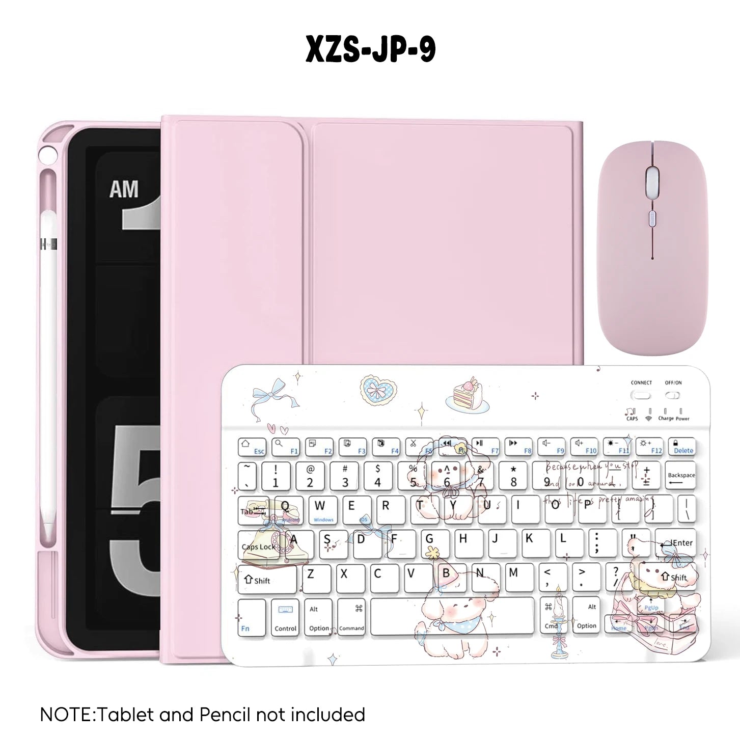 Pink Bluetooth Tastatur Maus iPad Case