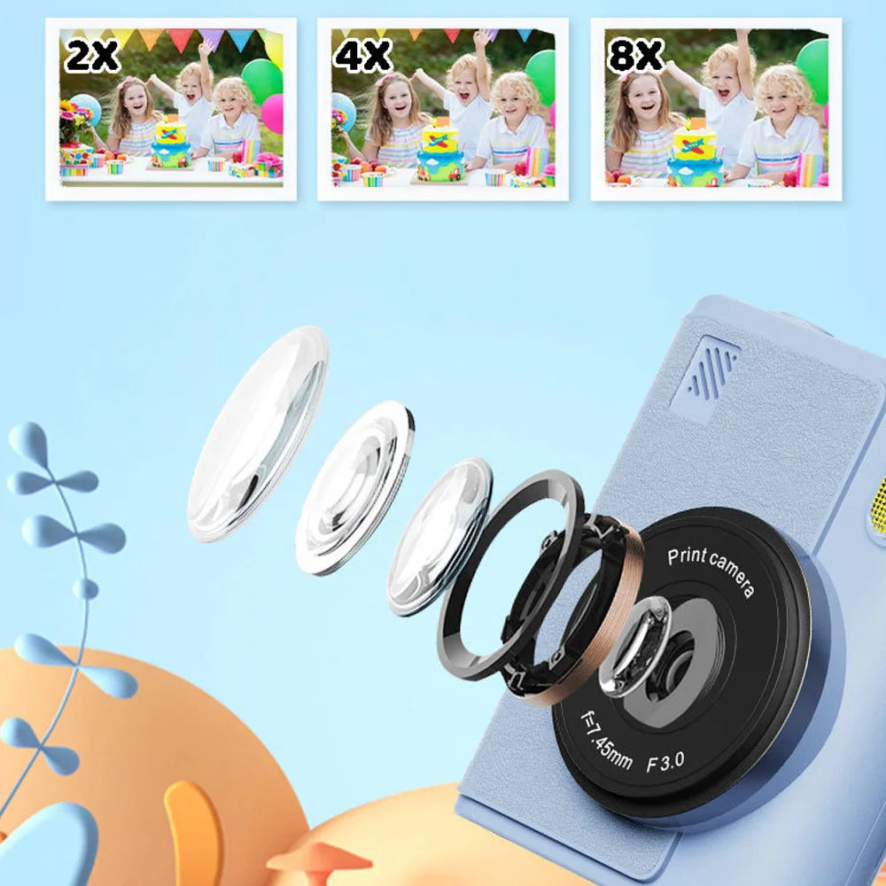 Kinder-Sofortdruckkamera mit Farbfilter und Spaß