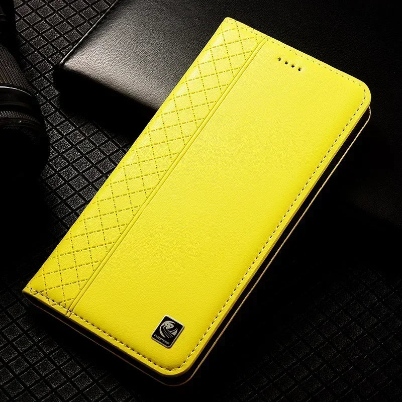 Rindsleder Flip Case mit Magnet für iPhone 17