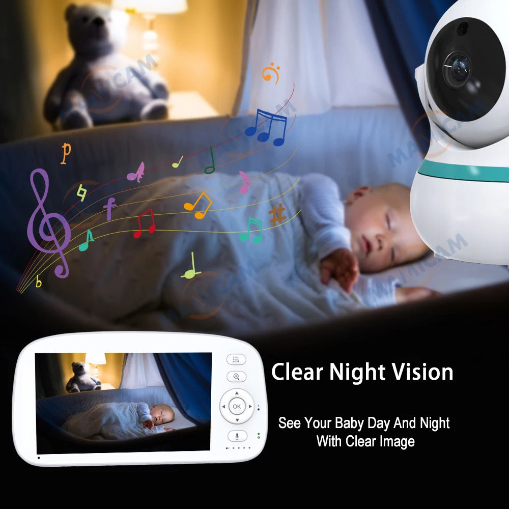 5-Zoll Babyphone mit PTZ Kamera und Temperatur