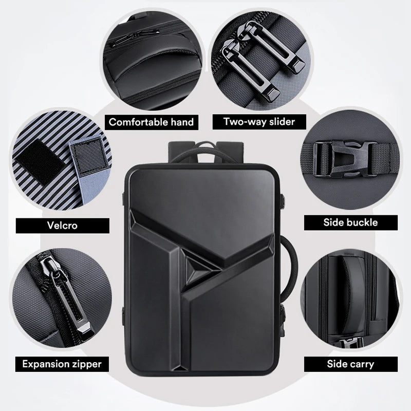 Herren 17" Laptop Rucksack Hartschale