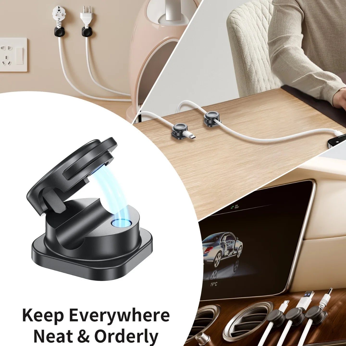 Magnetischer Kabel-Organizer für Schreibtisch & Kabel