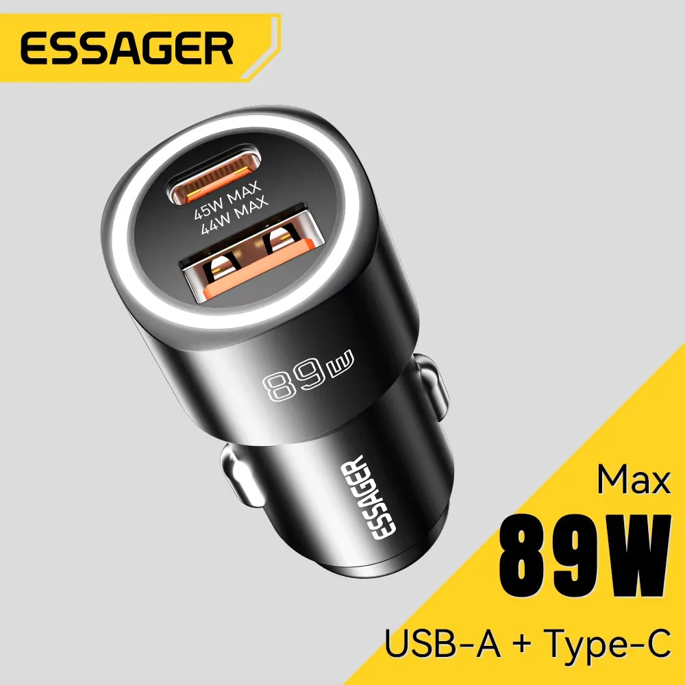 Essager 89W USB-C Autoladegerät 2 Ports