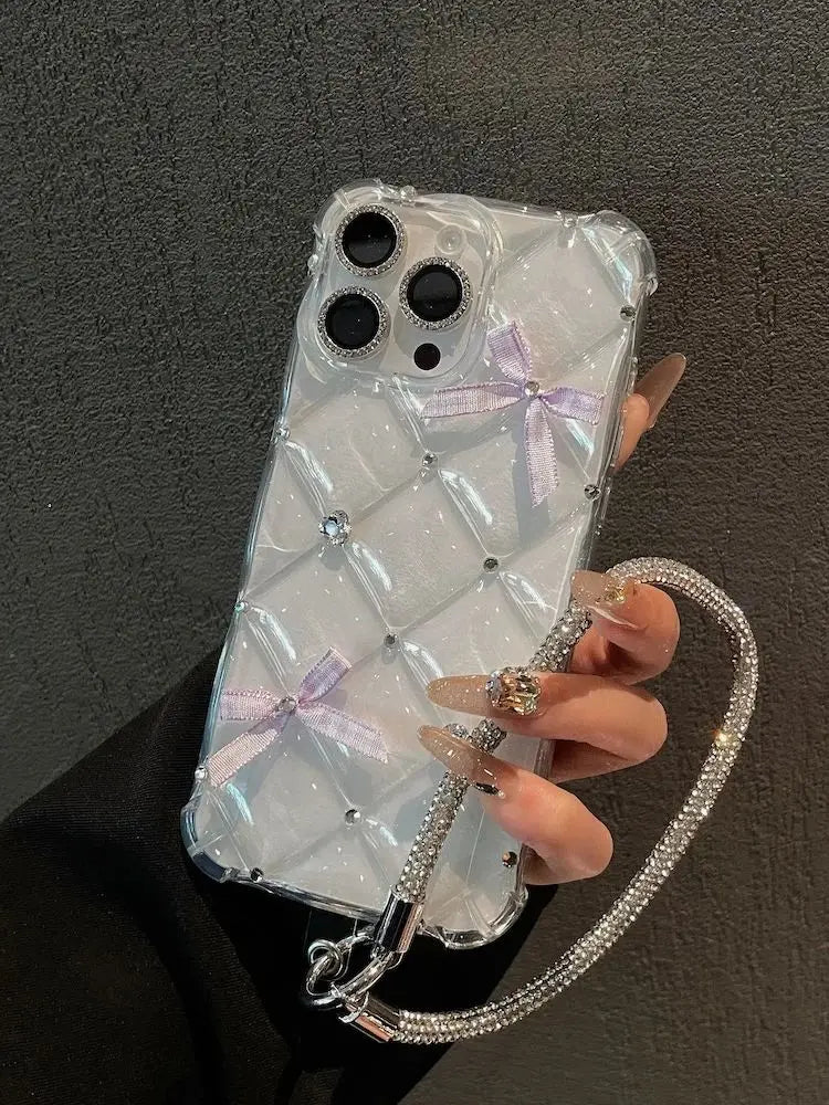 Luxus Glitzer Case mit Diamant Kette für iPhone 17 Pro Max