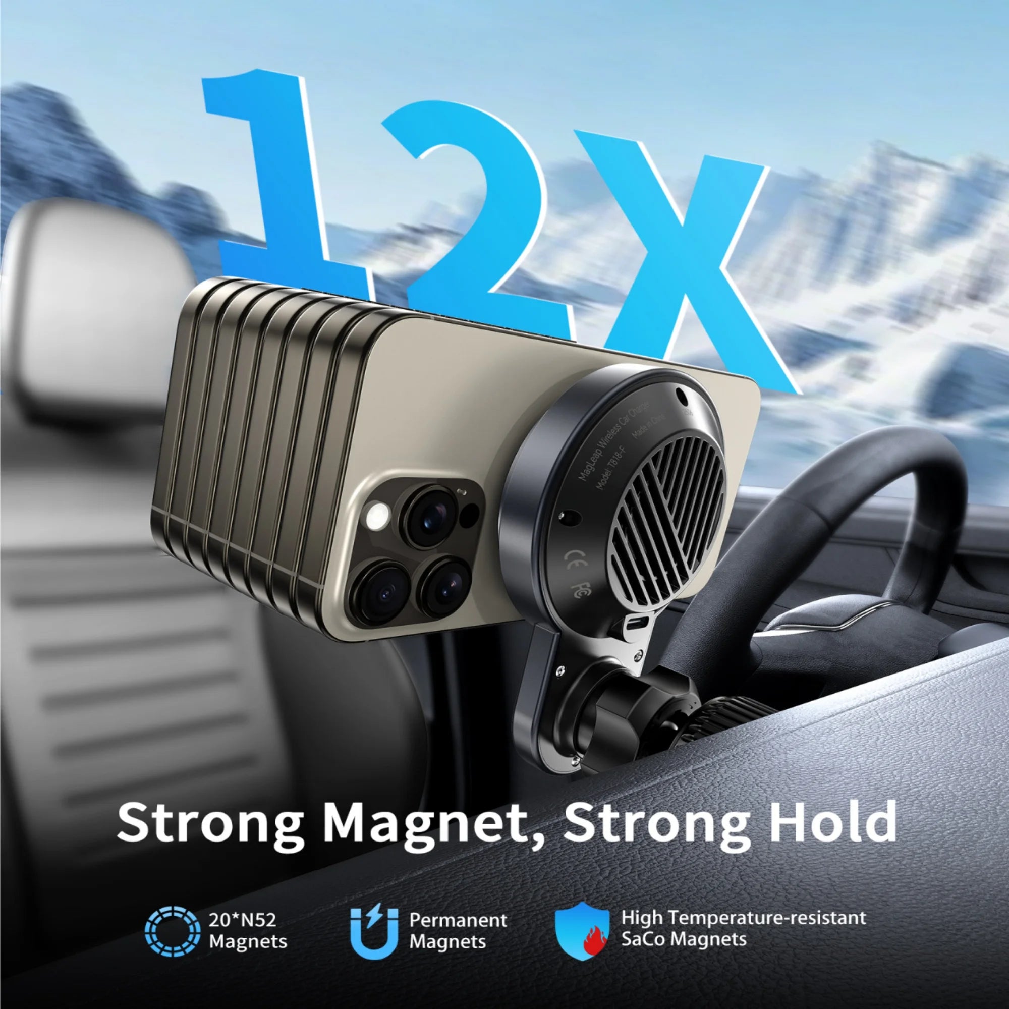 Magnetischer Auto-Ladehalter mit MagSafe & Lüfter