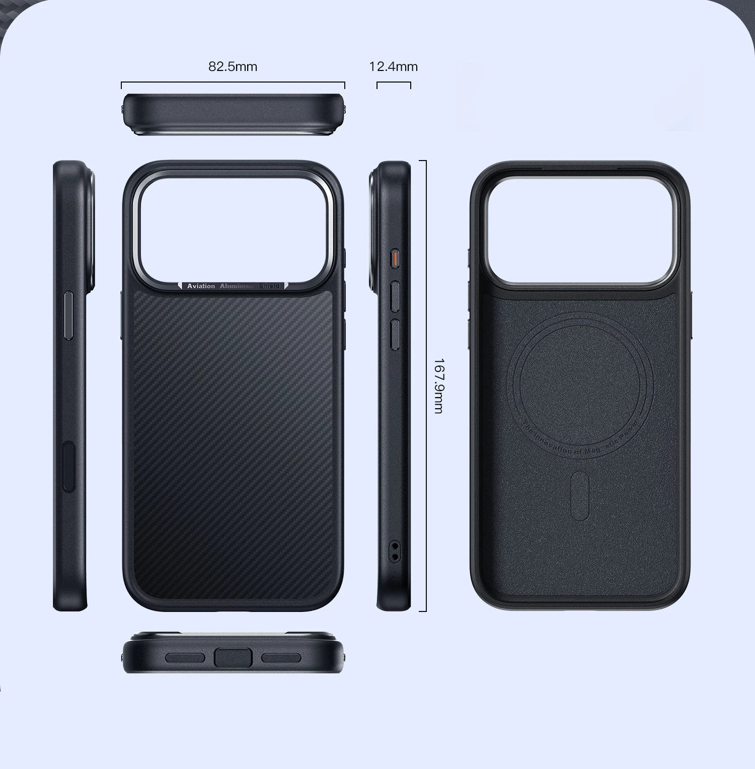 Kevlar Aramidfaser Hülle für iPhone 17 Pro Magnet