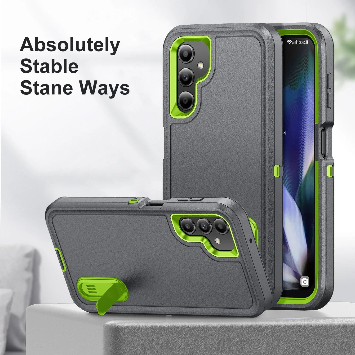 Robust anti-shock case with stand for Samsung