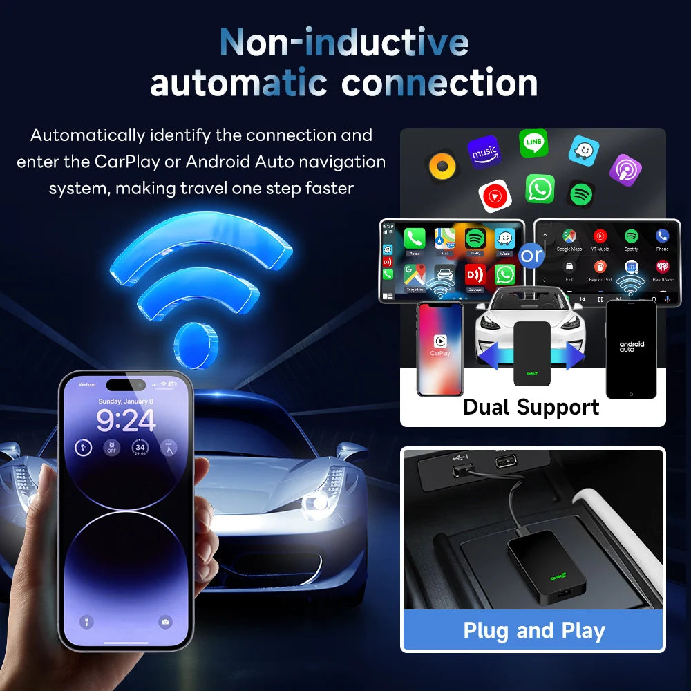2air CarlinKit 5.0 Wireless CarPlay Adapter