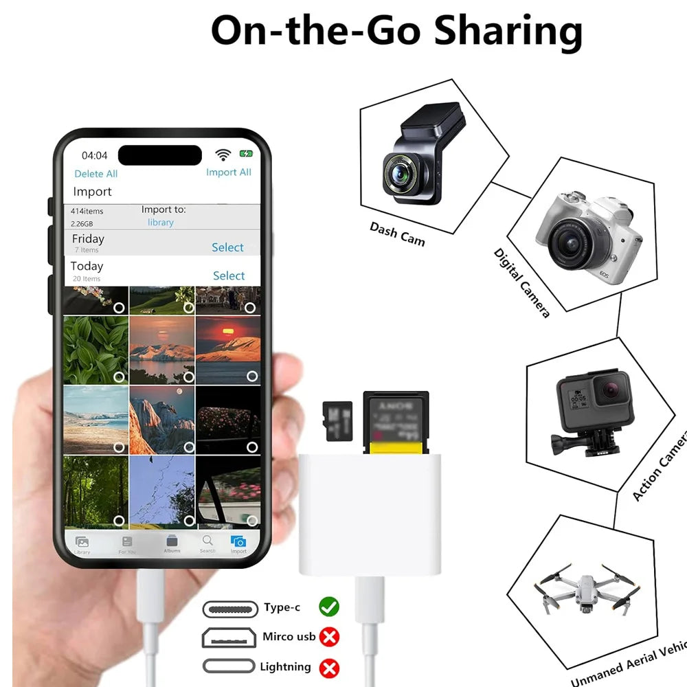 Typ-C Kartenleser SD/TF 2-in-1 Adapter für Tablet