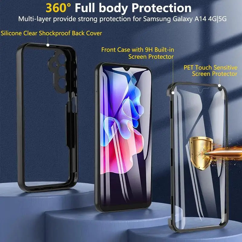 Coque 360° avec protection d'écran pour Galaxy série A