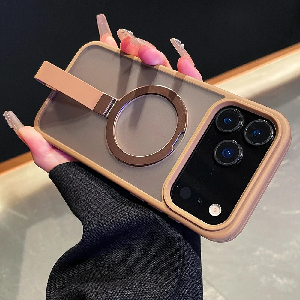 Für iPhone 17 – Magnetische Hülle mit Metallhalter