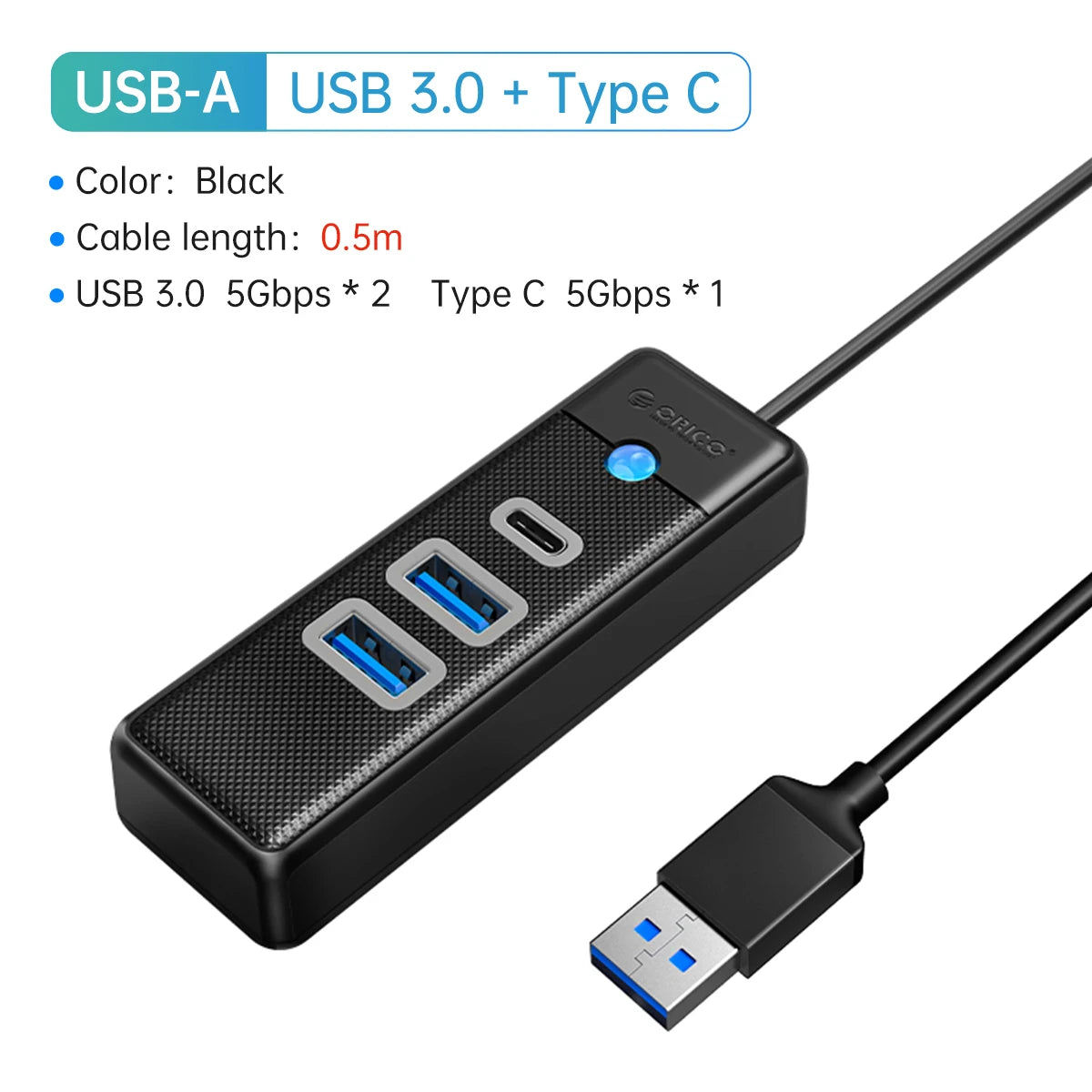 USB 3.0 HUB 4-Port Typ-C Splitter