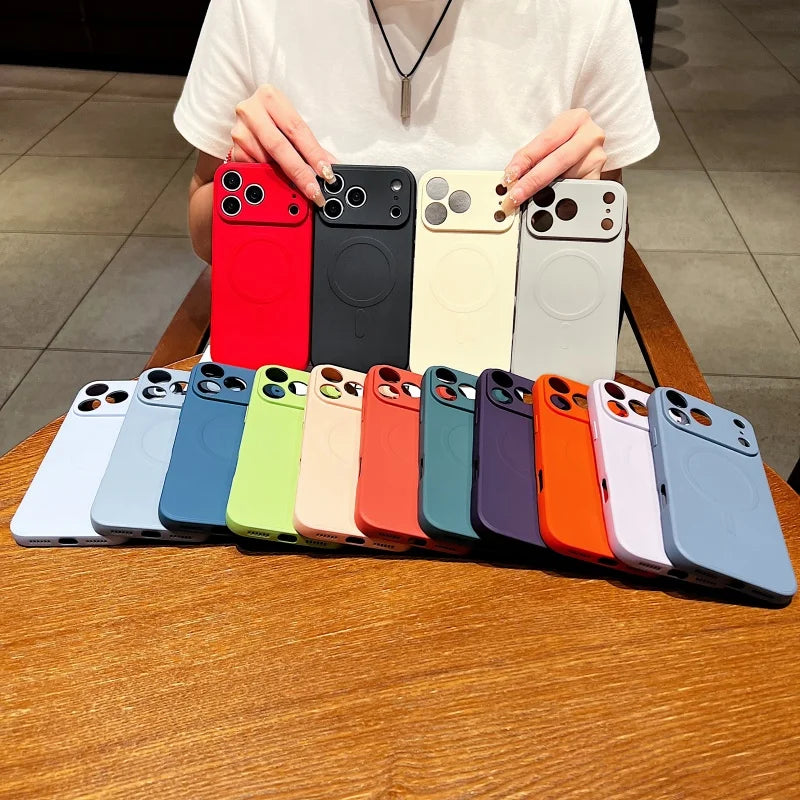 Luxus Magsafe Silikonhülle für iPhone 17 Pro Max