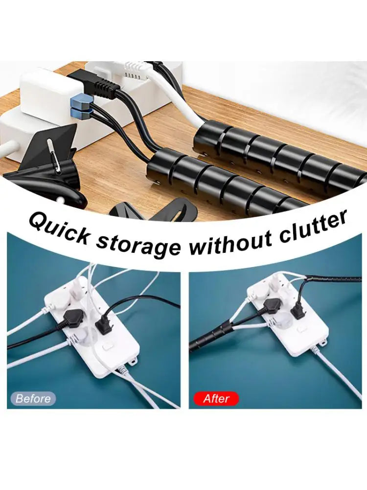 Flexible Spiralkabel Hülle 2M für Schreibtisch & Haushalt