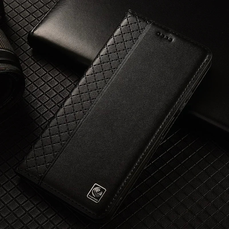 Rindsleder Flip Case mit Magnet für iPhone 17