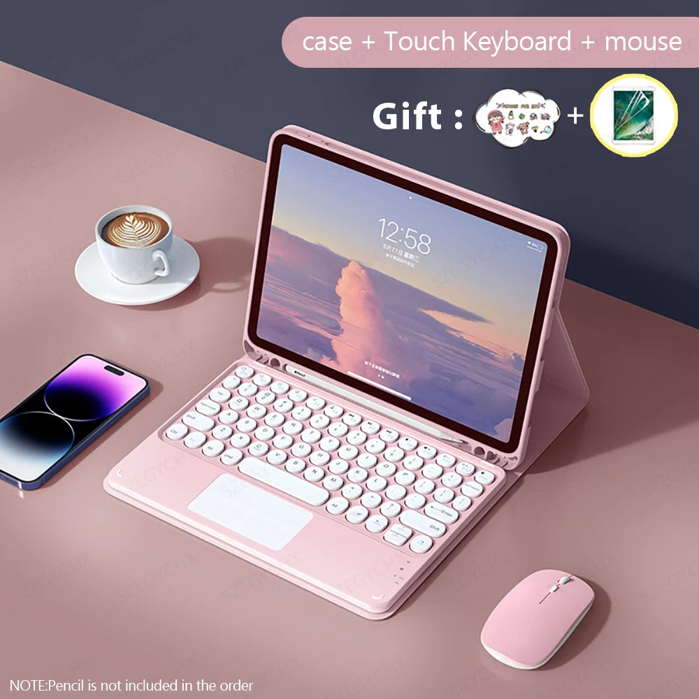 Kabellose Tastatur & Maus Hülle für iPad – Bluetooth, Stoßfest, Wasserdicht