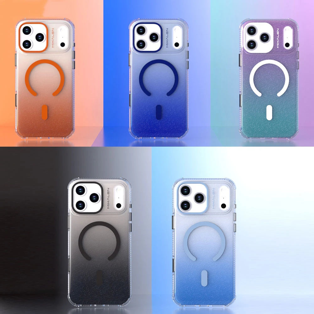 Glitzer Gradient Hülle für iPhone 17 Pro Max matt