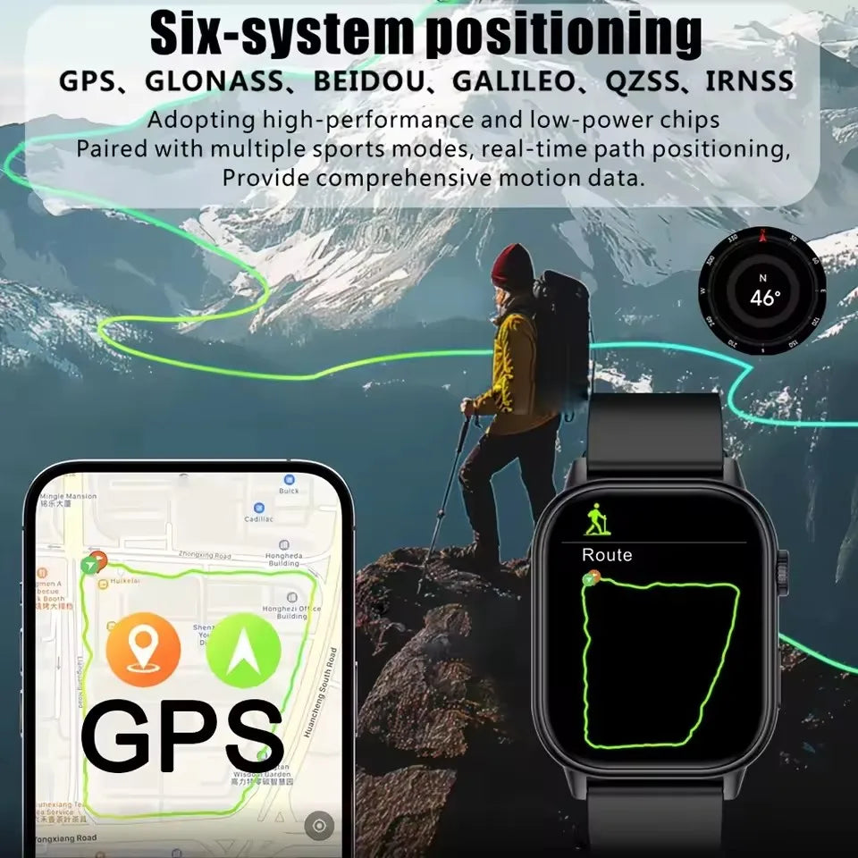 Robuste 2025 Militär GPS Smartwatch mit Taschenlampe & Bluetooth-Anruf für Android & iOS