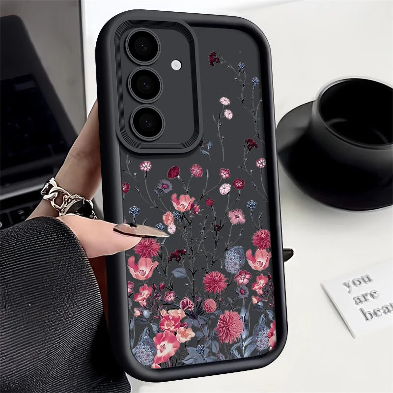 Elegant red floral case for Samsung Galaxy & A series