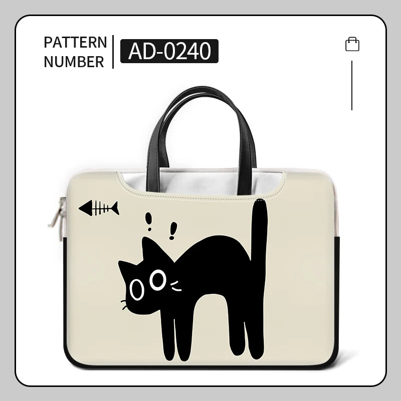 DIY PU Laptoptasche Katze 12–17 Zoll