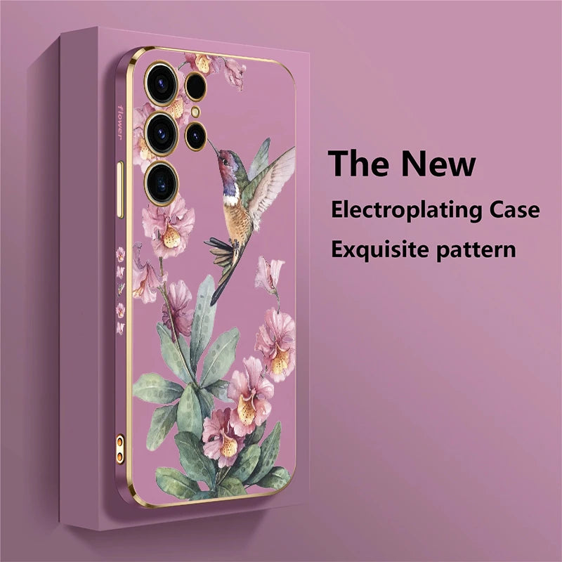 Blumen Vogel Hülle für Samsung S25 Ultra 5G