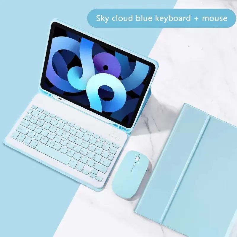 Bluetooth Tastatur & Maus mit Lederhülle für iPad 9.7–12.9 Zoll – Magnetisch & Stoßfest