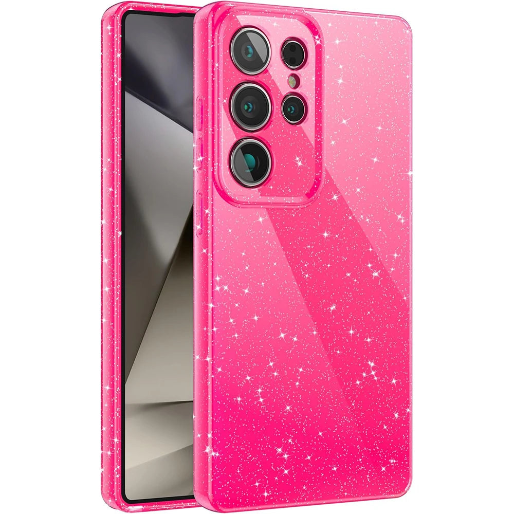Glitzerhülle für Samsung Galaxy S25 Pink Mädchen